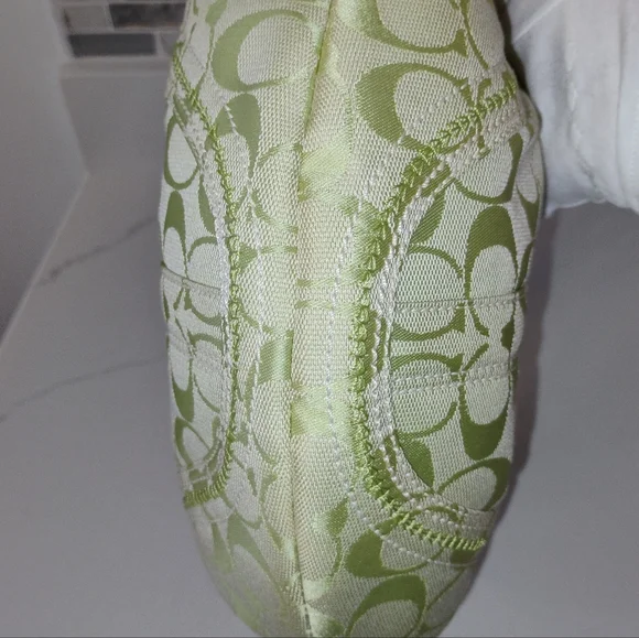 NEW Coach Signature Hobo Bag - Green/White - Picture 3 of 13
